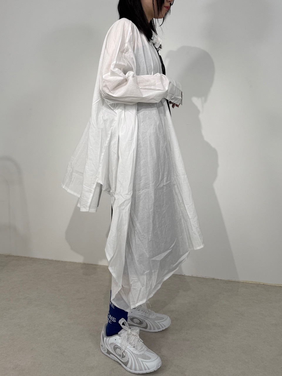 受注制【Nerd out XU】asymmetry long shirt