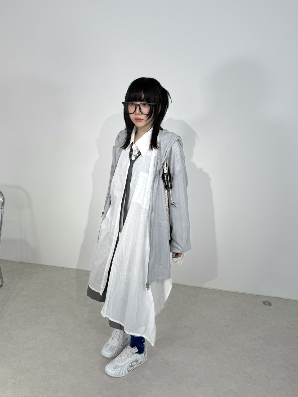 受注制【Nerd out XU】asymmetry long shirt