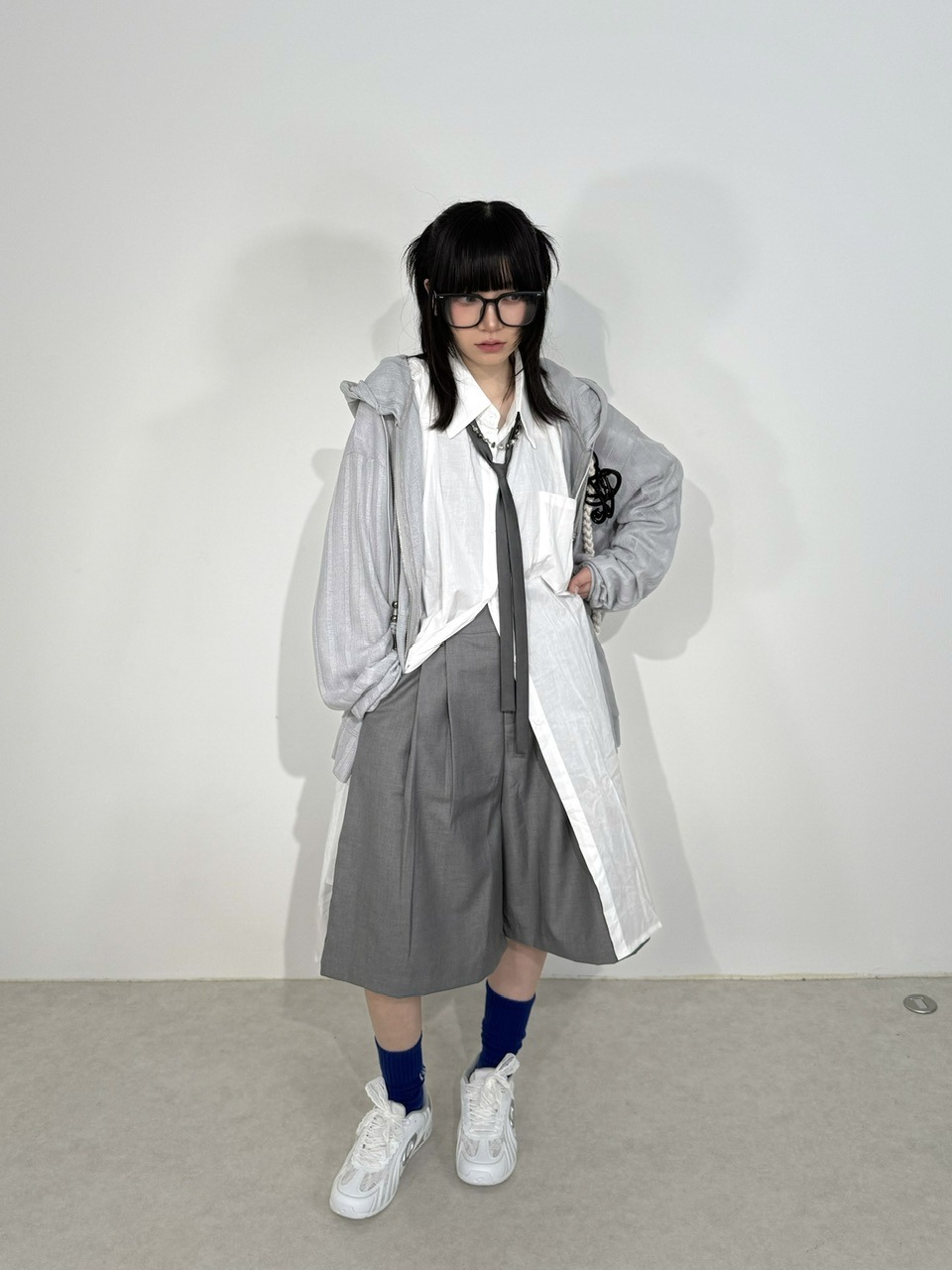 受注制【Nerd out XU】asymmetry long shirt