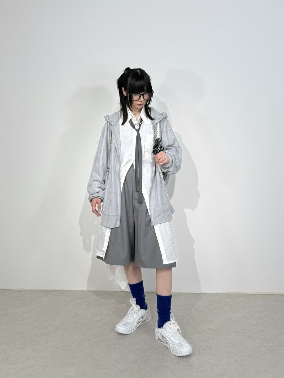 受注制【Nerd out XU】asymmetry long shirt