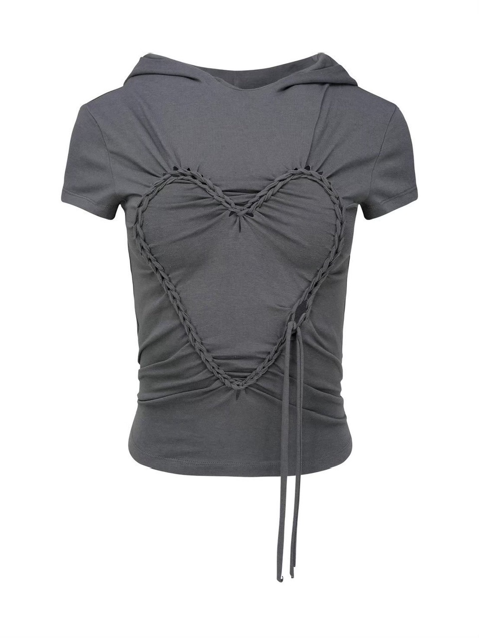 【NACHE】HEART BRAID HOODIE T-SHIRT