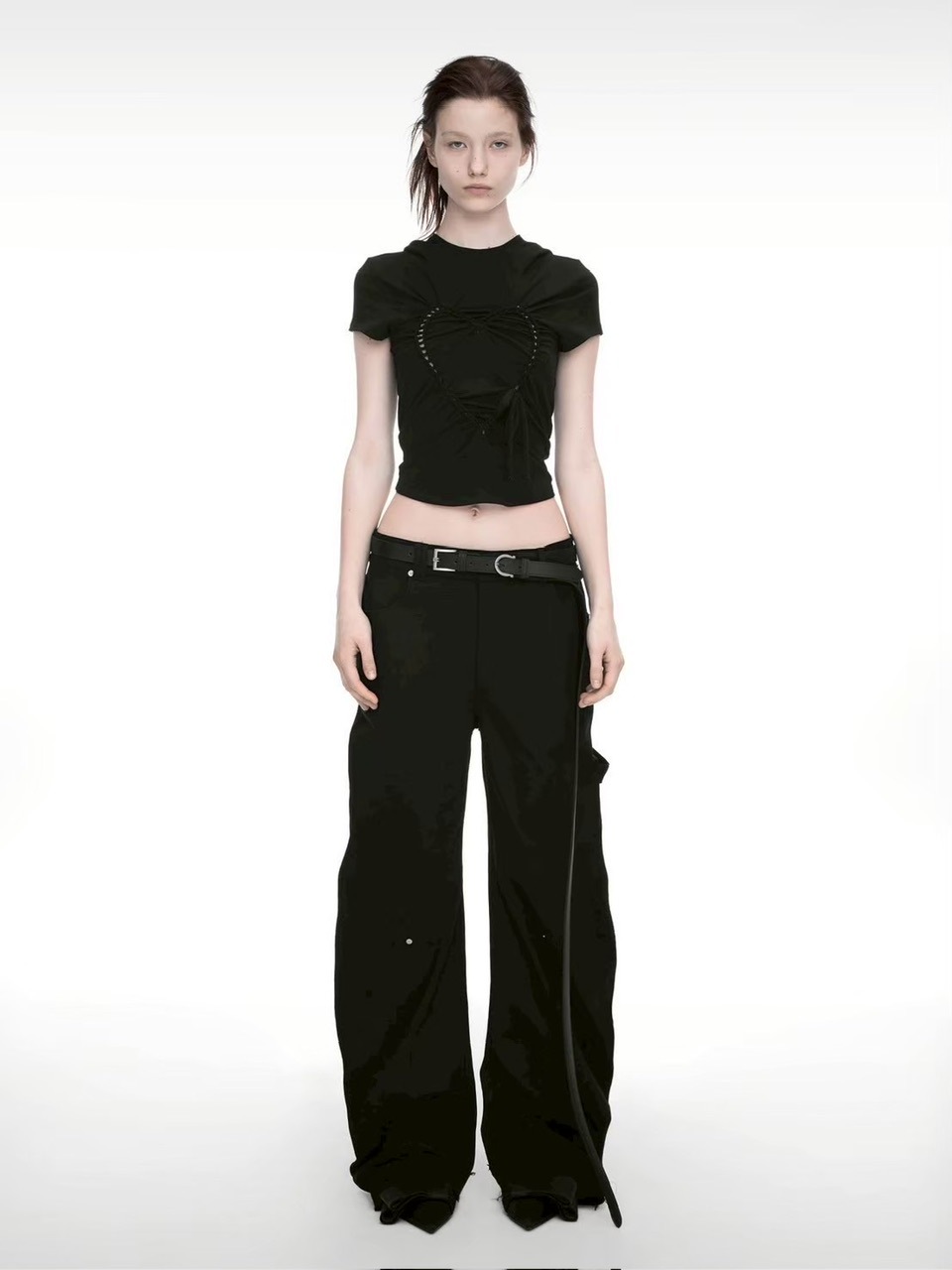 【NACHE】HEART BRAID HOODIE T-SHIRT