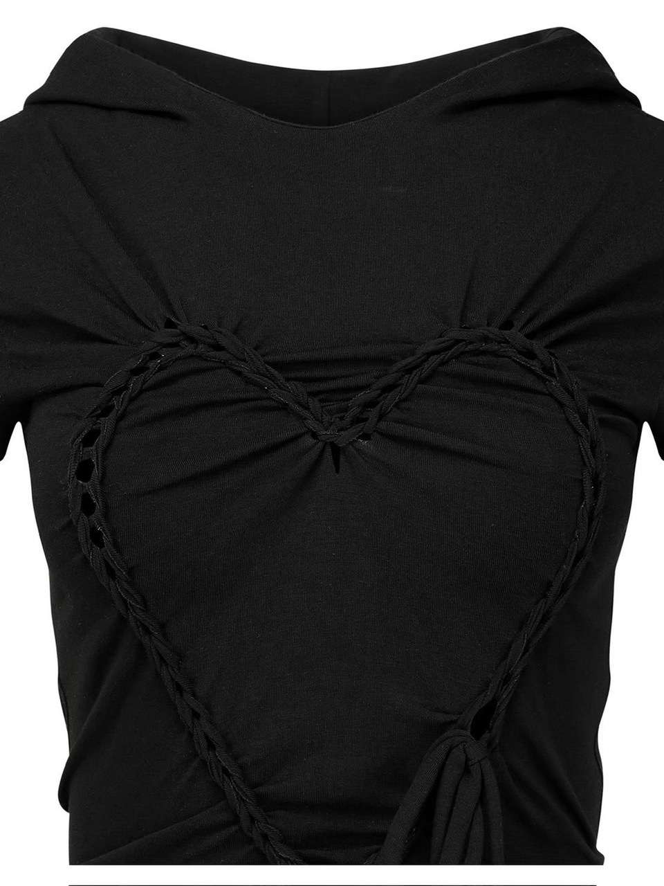 【NACHE】HEART BRAID HOODIE T-SHIRT