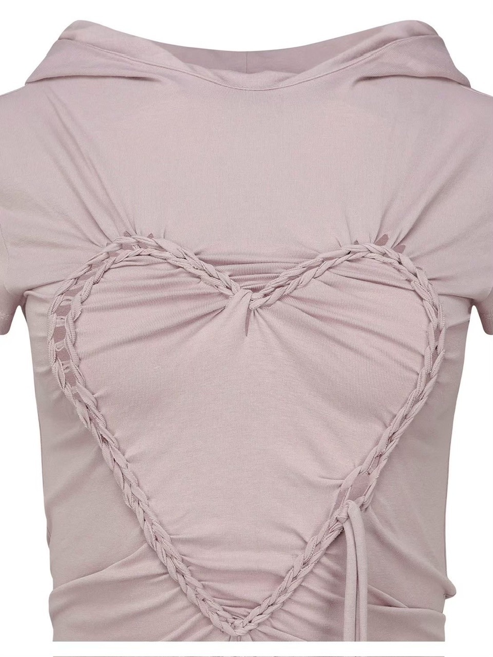 【NACHE】HEART BRAID HOODIE T-SHIRT