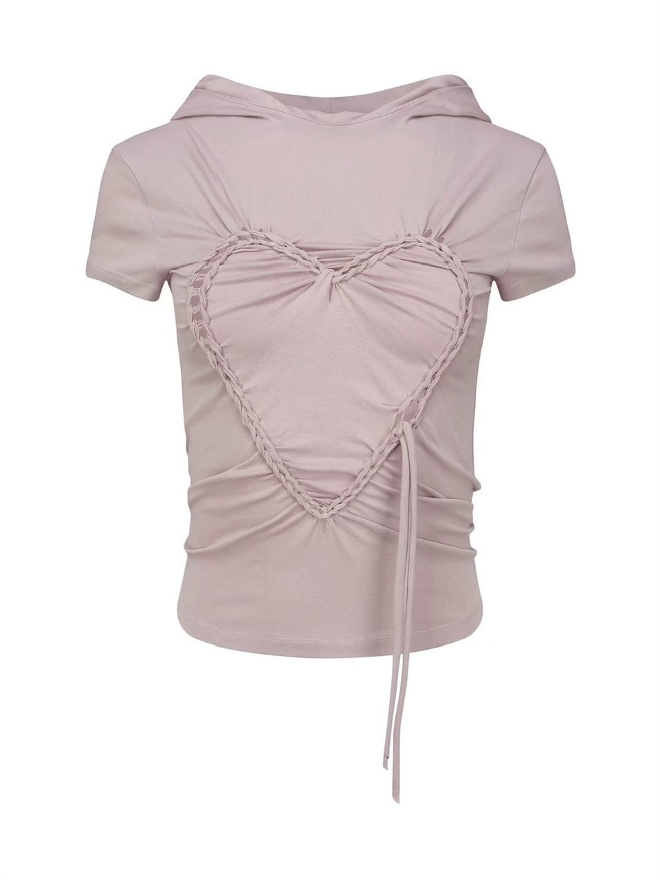 【NACHE】HEART BRAID HOODIE T-SHIRT