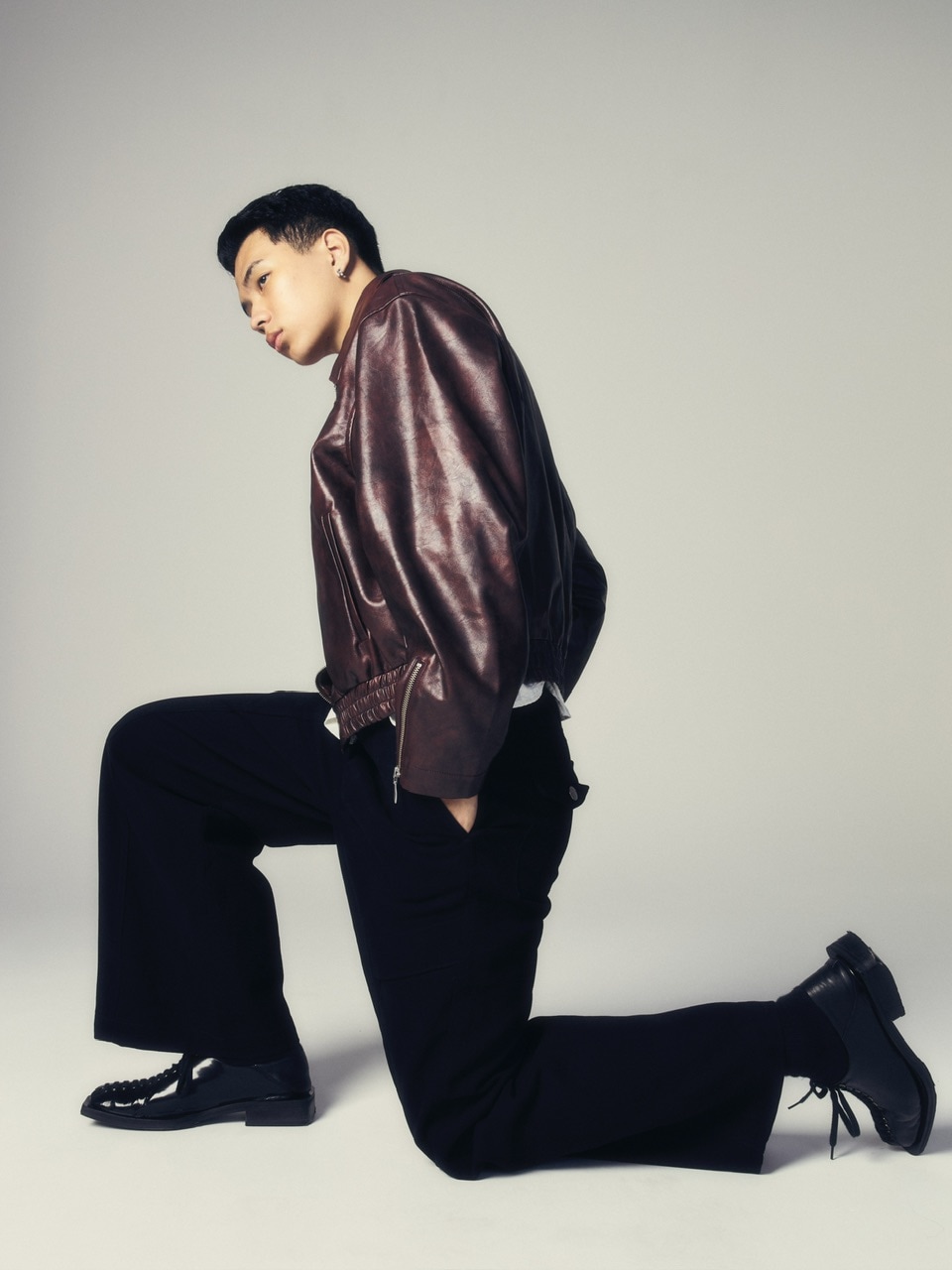 CS】multi zip faded wash blouson (red brown) | OUR BRAND