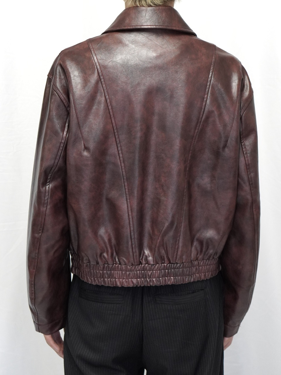 CS】multi zip faded wash blouson (red brown) | OUR BRAND