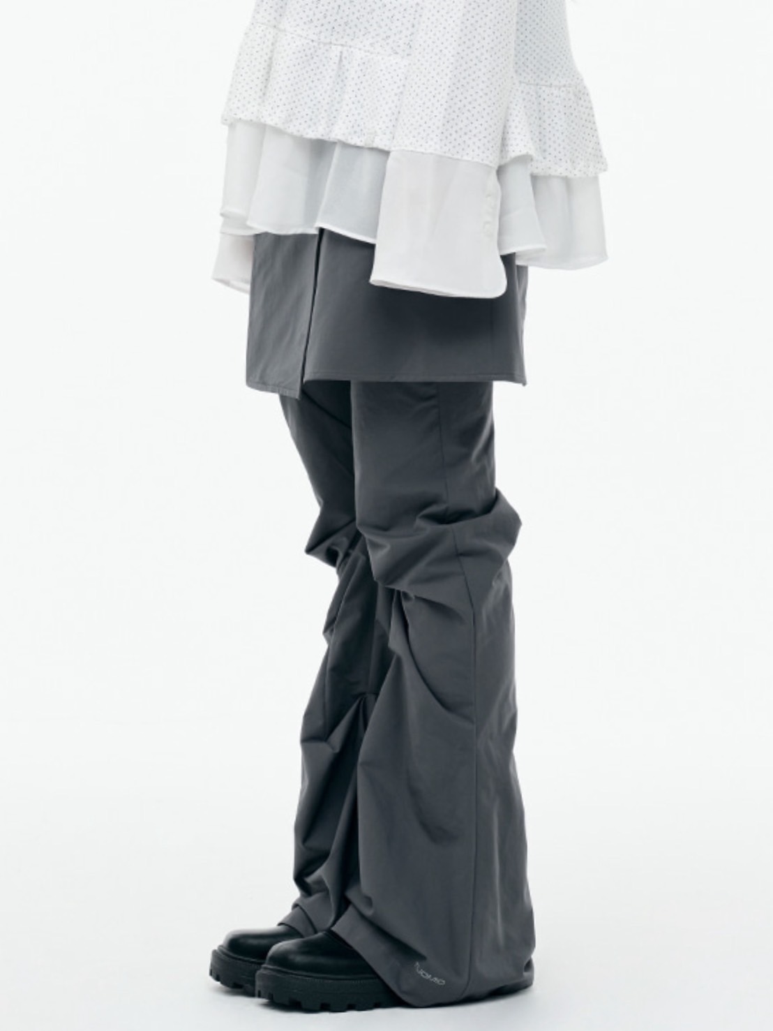 【TUOMIO】WRAP SKIRT TUCKED PANTS / 【トゥオミオ】ラップスカートタックパンツ