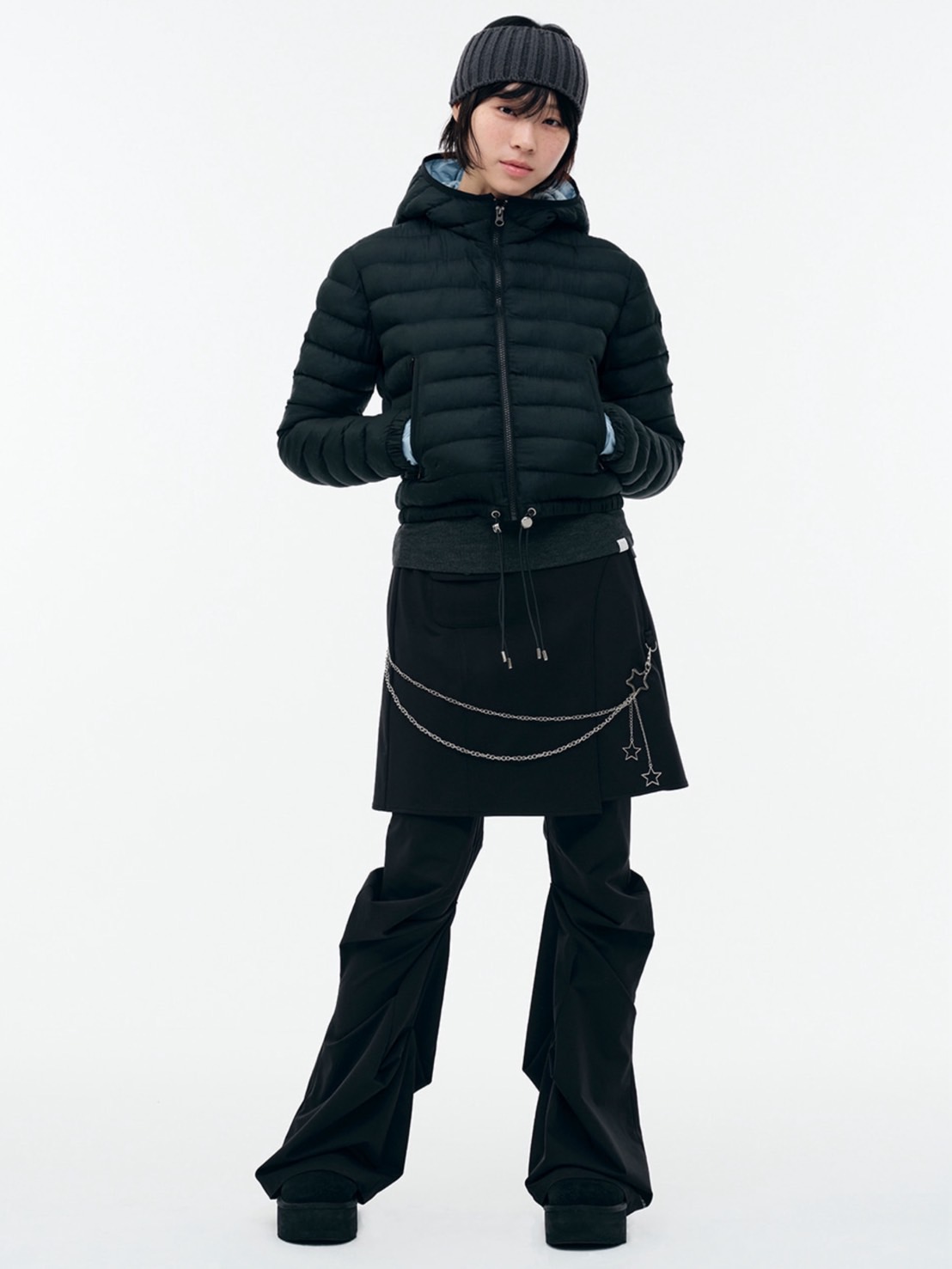 【TUOMIO】WRAP SKIRT TUCKED PANTS / 【トゥオミオ】ラップスカートタックパンツ