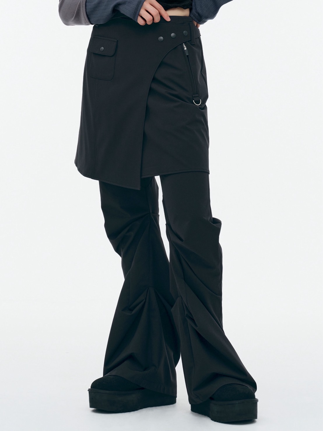 TUOMIO】WRAP SKIRT TUCKED PANTS / 【トゥオミオ】ラップスカート