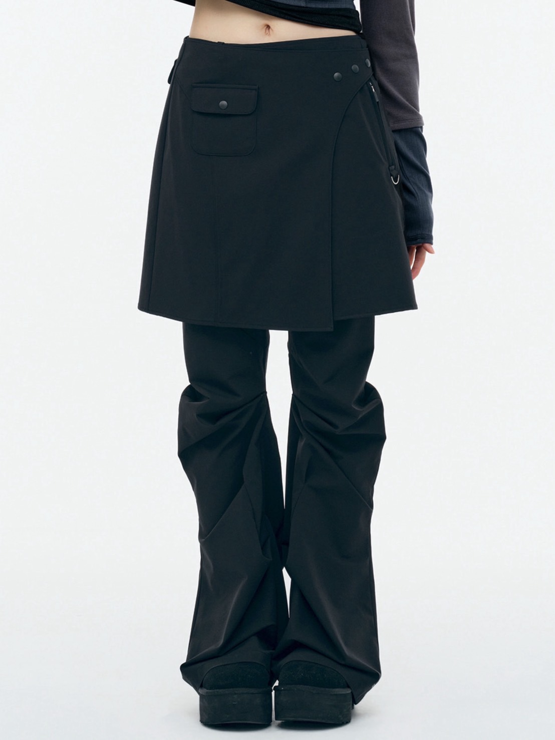 TUOMIO】WRAP SKIRT TUCKED PANTS / 【トゥオミオ】ラップスカート