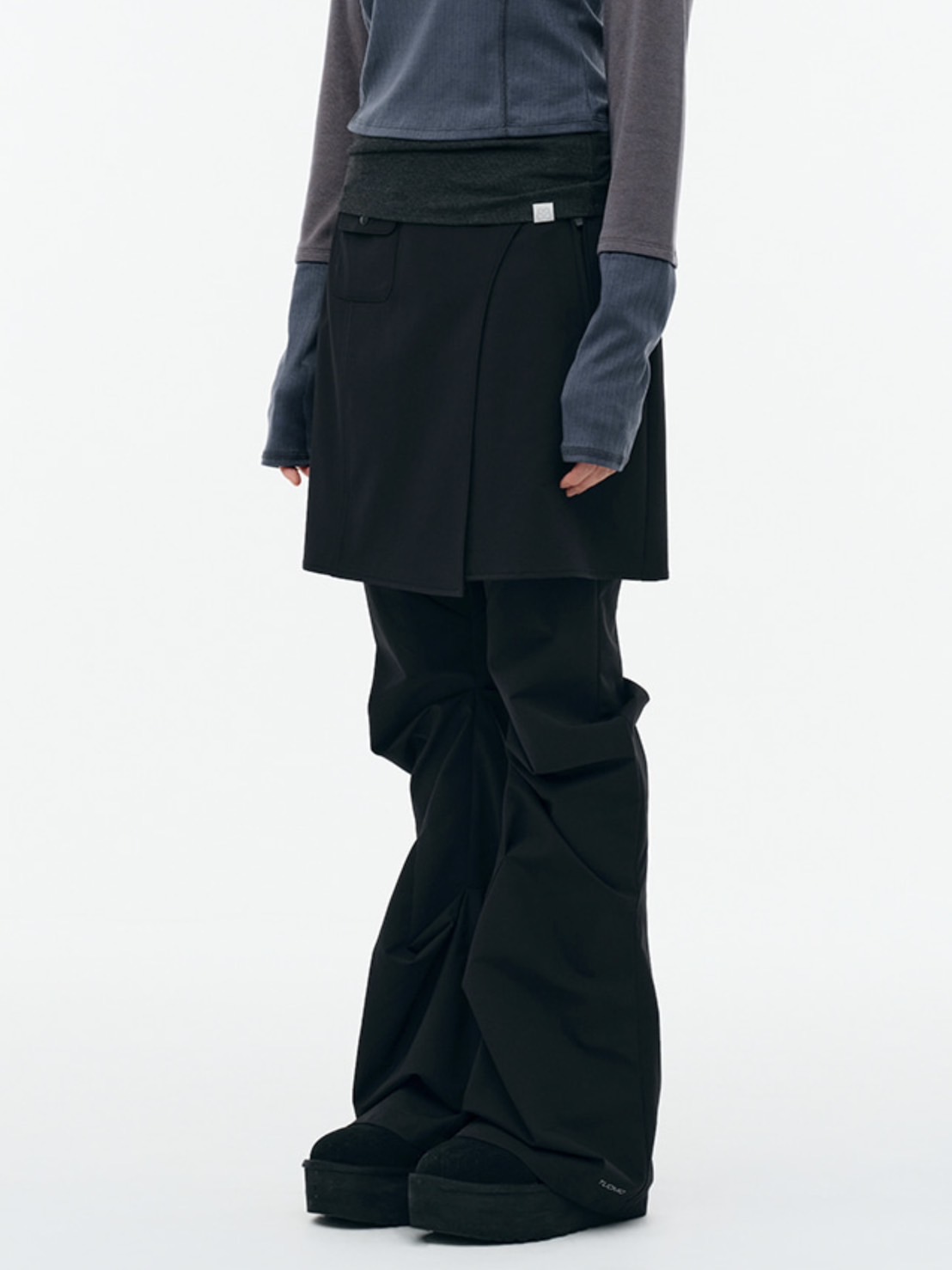 TUOMIO】WRAP SKIRT TUCKED PANTS / 【トゥオミオ】ラップスカート