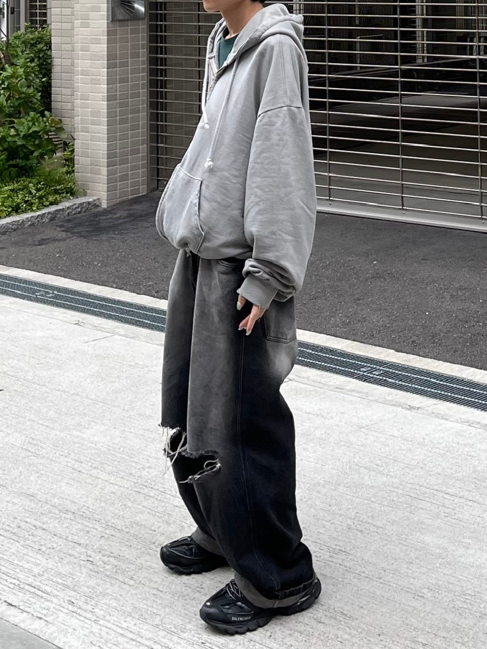 hth damage zip hoodie アッシュ hth damage zip hoodie アッシュ