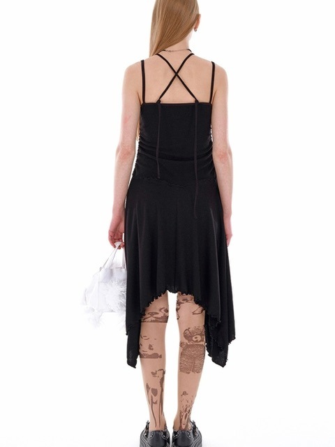 【YOUTHBATH】UNBALANCE CUT OUT DRESS