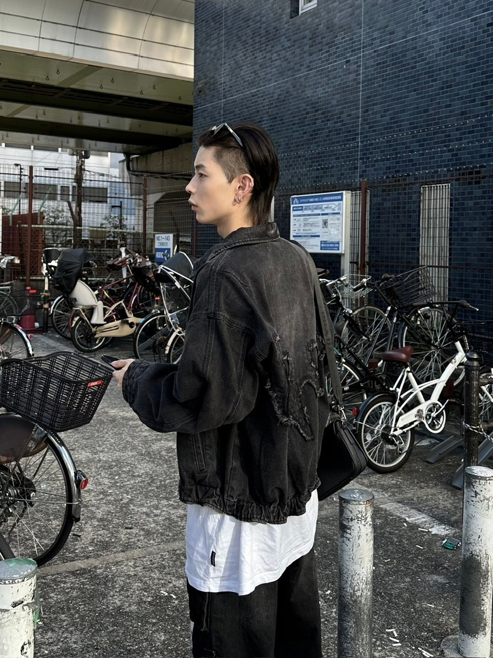 大阪店WEB限定【Chikashitsu +】flame design denim blouson