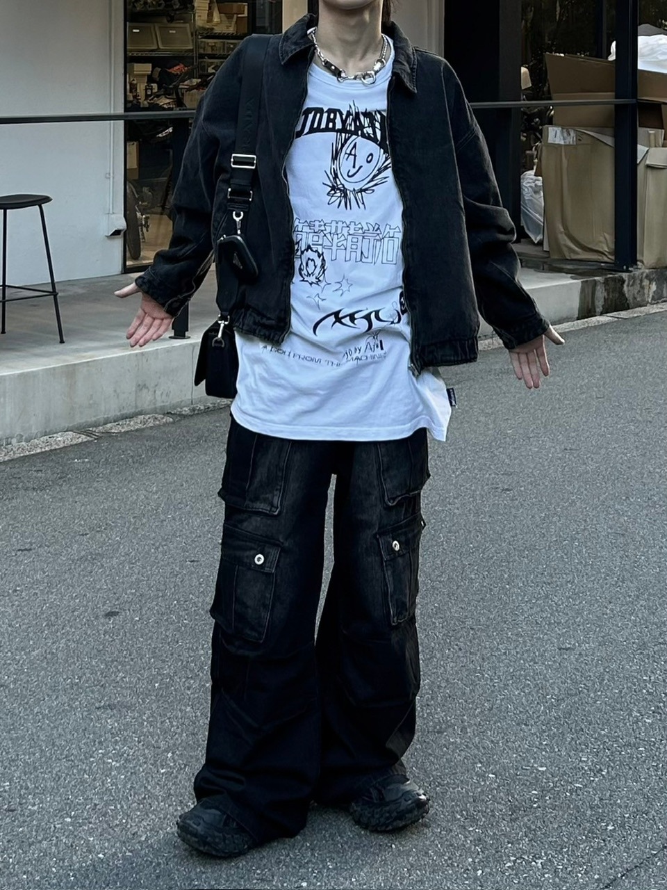 ジャケット・アウター Chikashitsu + flame design denim blouson 大阪店WEB限定【Chikashitsu +】flame design denim blouson