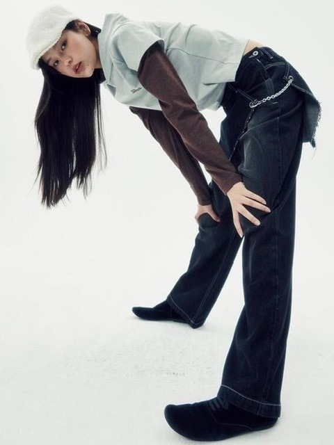 【RUNNINGHIGH】skirt layered denim pants / 追跡付 runningHIGH】SKIRT LAYERED DENIM PANTS | OUR BRAND