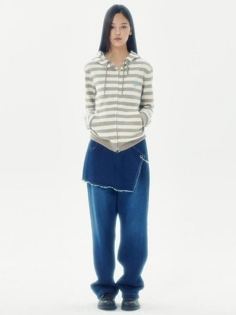 【RUNNINGHIGH】skirt layered denim pants / 追跡付 runningHIGH】SKIRT LAYERED DENIM PANTS | OUR BRAND