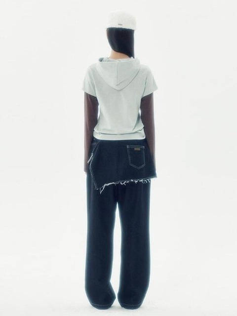 runningHIGH】SKIRT LAYERED DENIM PANTS | OUR BRAND
