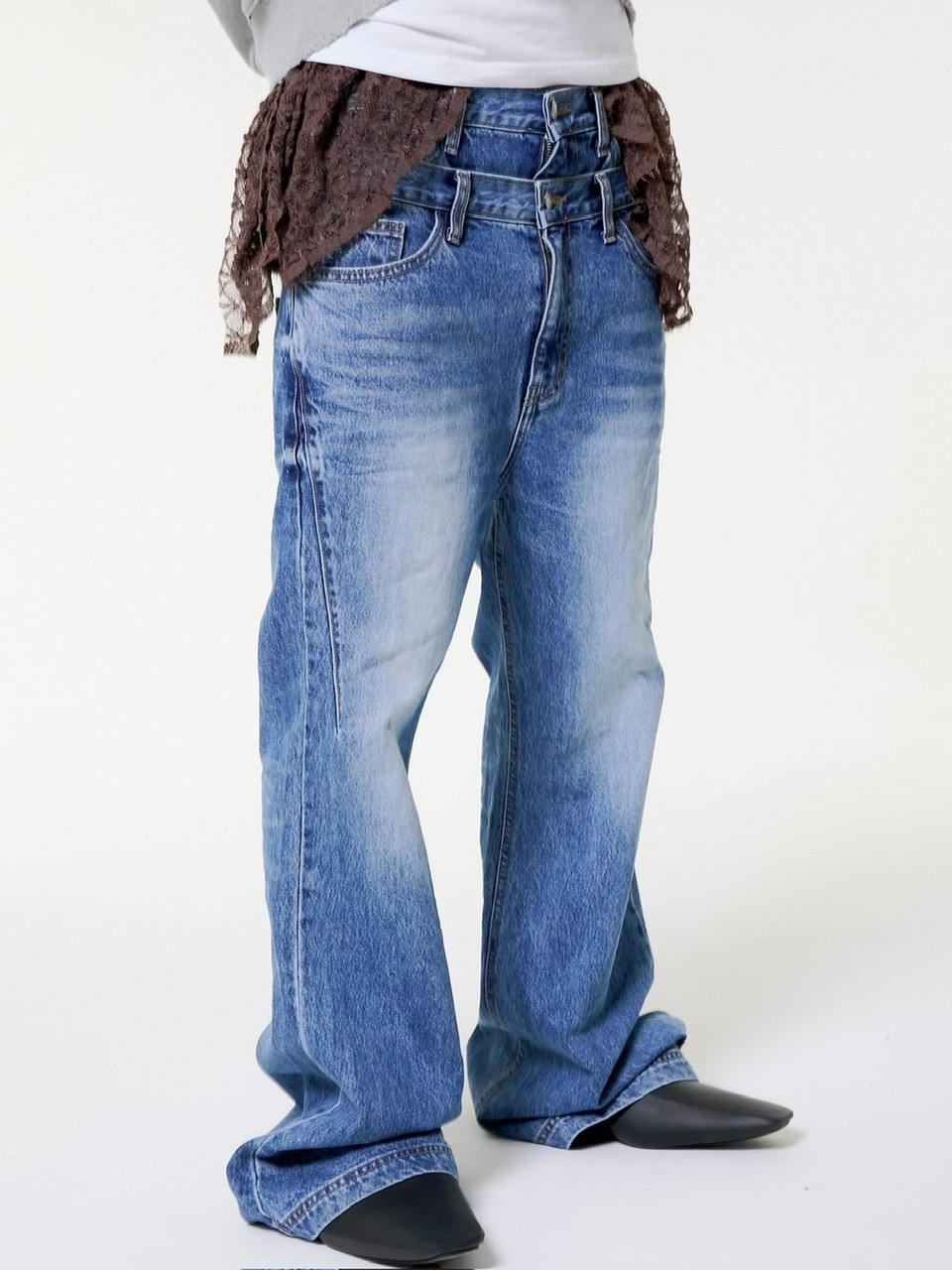 ANOTHERYOUTH】double waist jeans | OUR BRAND,ANOTHERYOUTH 