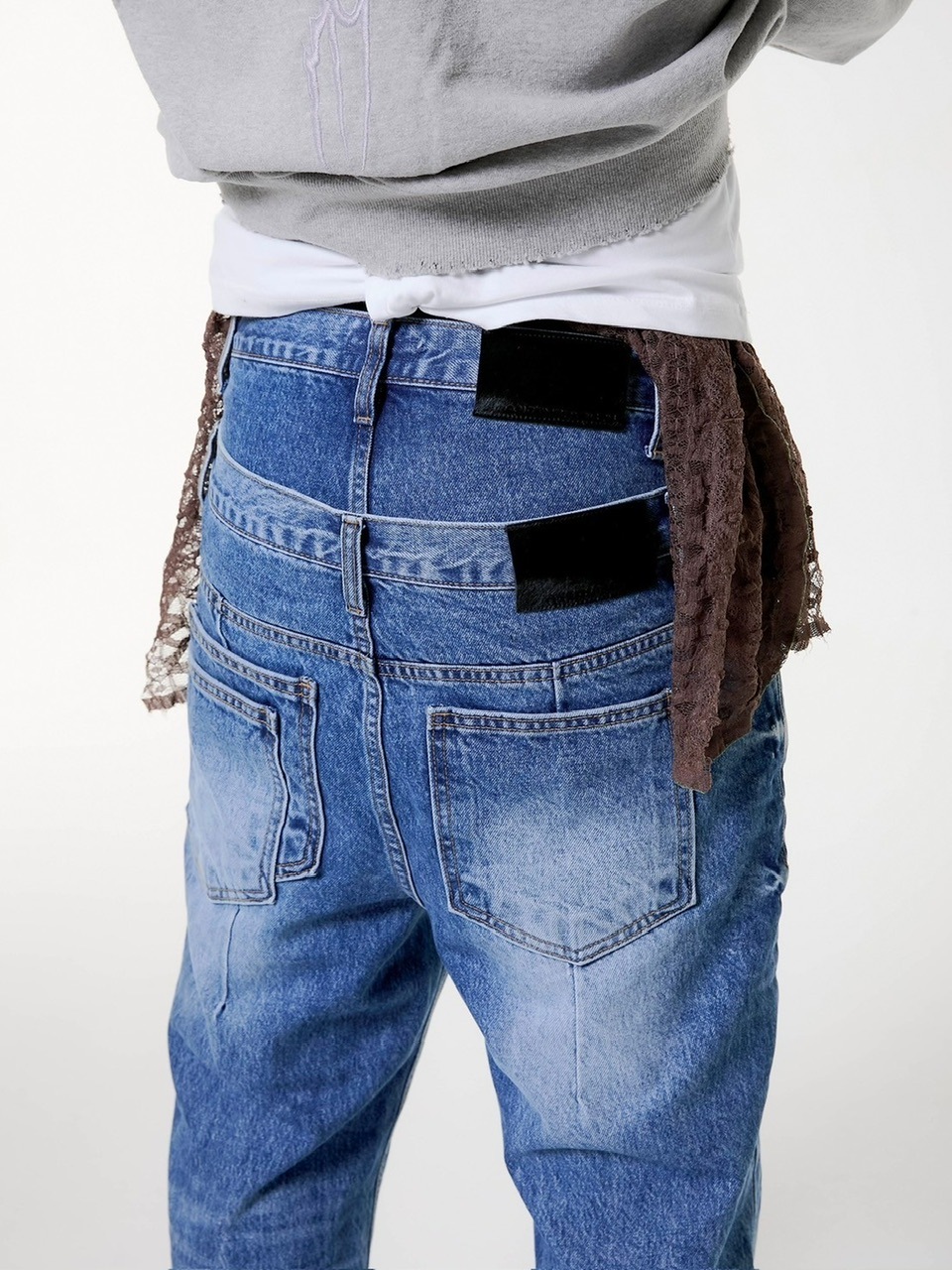 ANOTHERYOUTH】double waist jeans | OUR BRAND,ANOTHERYOUTH