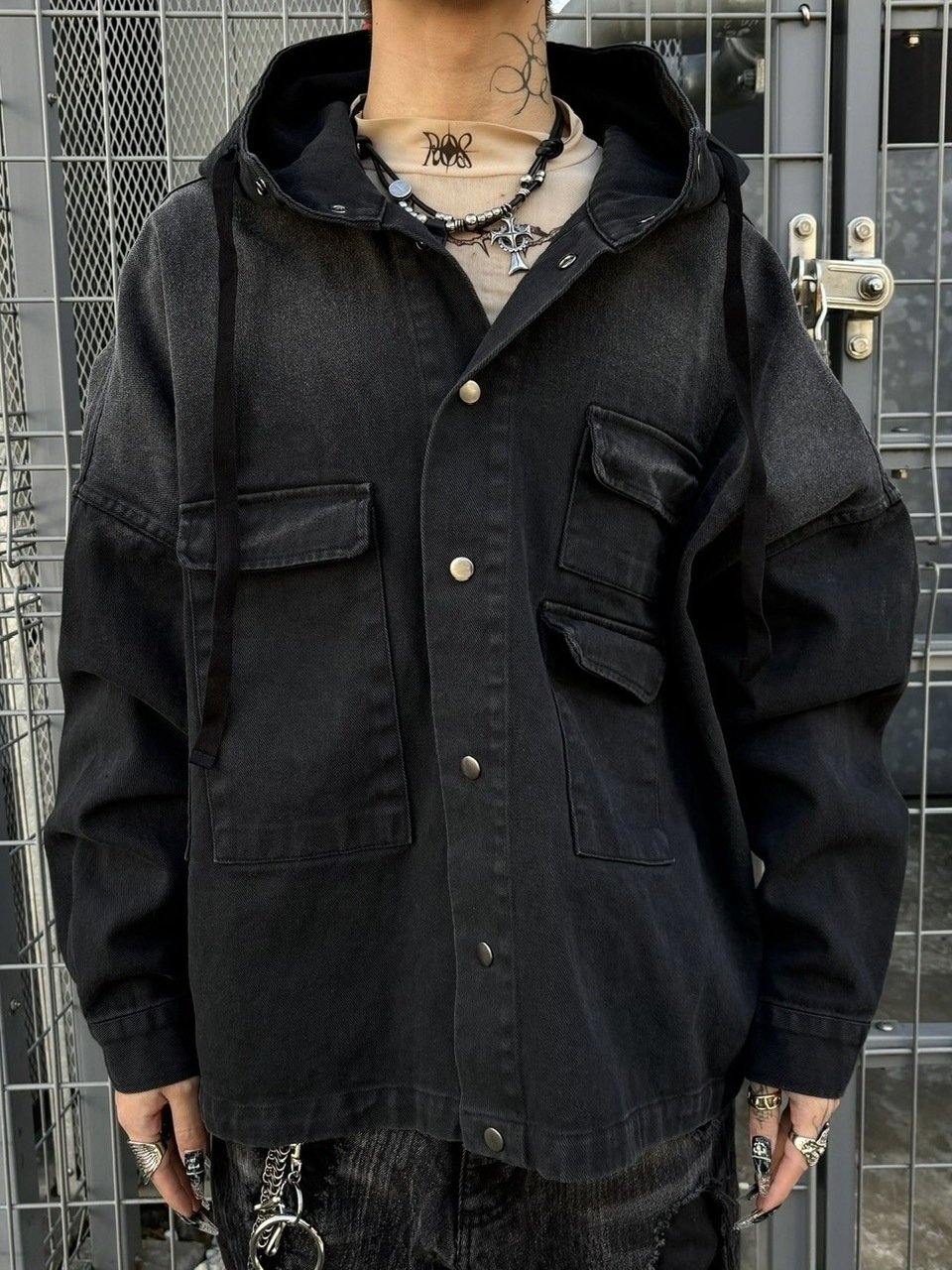 【DIG YOUR OWN GRAVE】DENIM HOOD JKT DIG YOUR OWN GRAVE】PAILOT DENIM HOODIE | OUR BRAND,DIG YOUR