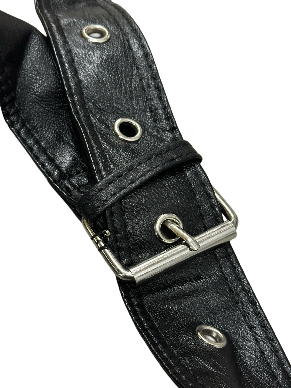 受注制【Never mind the XU】leather eyelet belt bag / 【ネバー