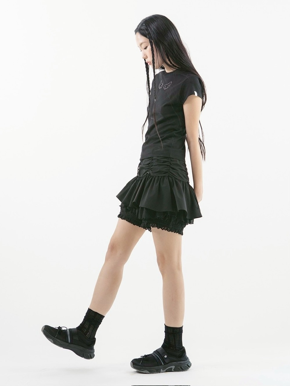 【TUOMIO】ANGEL STUD BABY T-SHIRT / 【トゥオミオ】エンジェルスタッズベイビー半袖Tシャツ