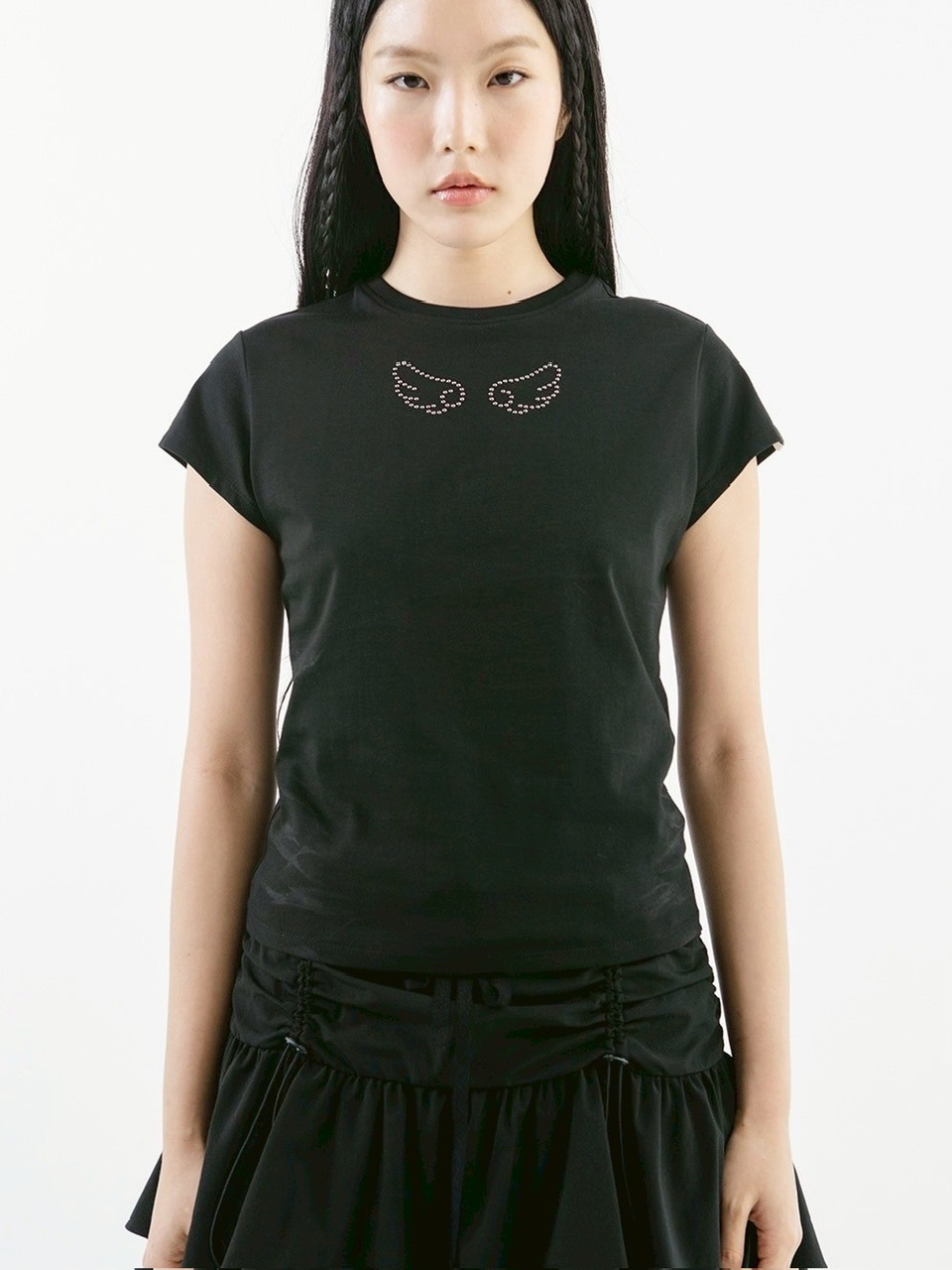 【TUOMIO】ANGEL STUD BABY T-SHIRT / 【トゥオミオ】エンジェルスタッズベイビー半袖Tシャツ