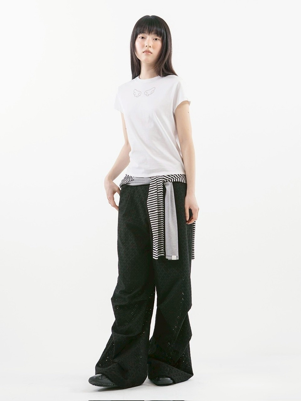 【TUOMIO】ANGEL STUD BABY T-SHIRT / 【トゥオミオ】エンジェルスタッズベイビー半袖Tシャツ