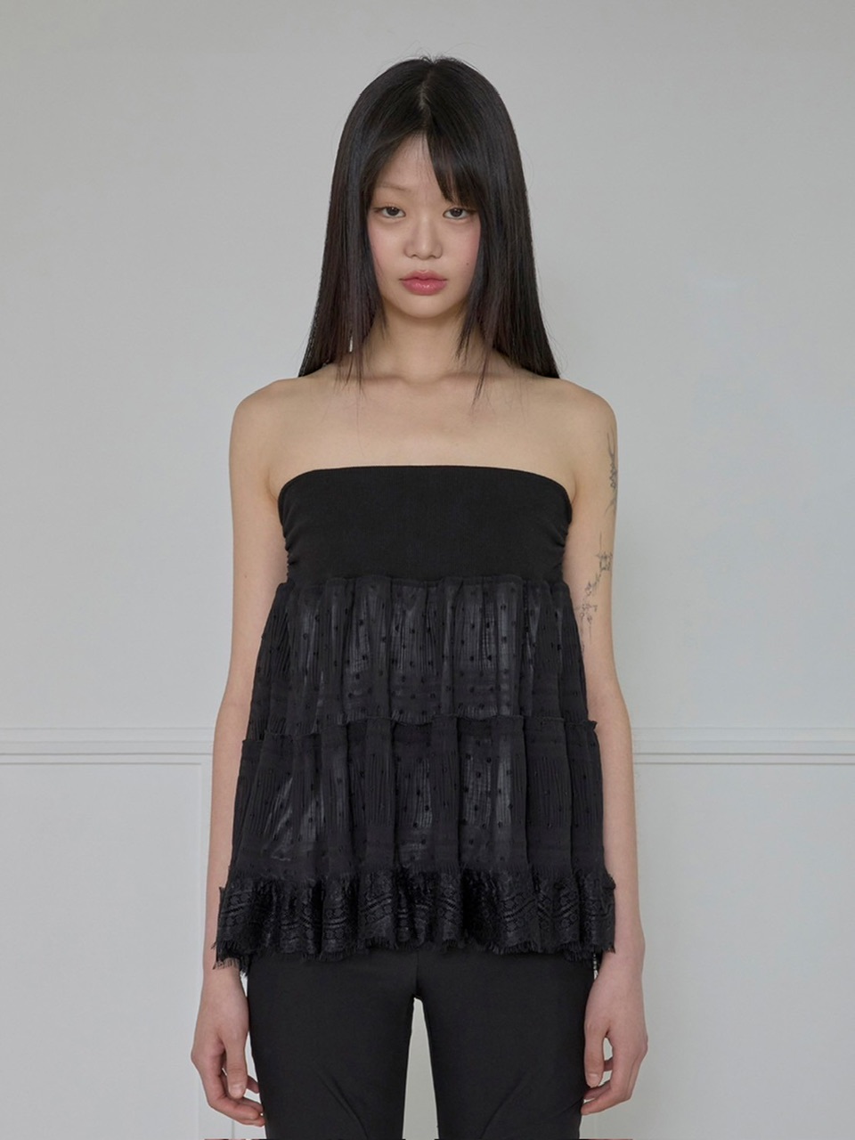 【FLAREUP】Layered Dot Ruffle Skirt 