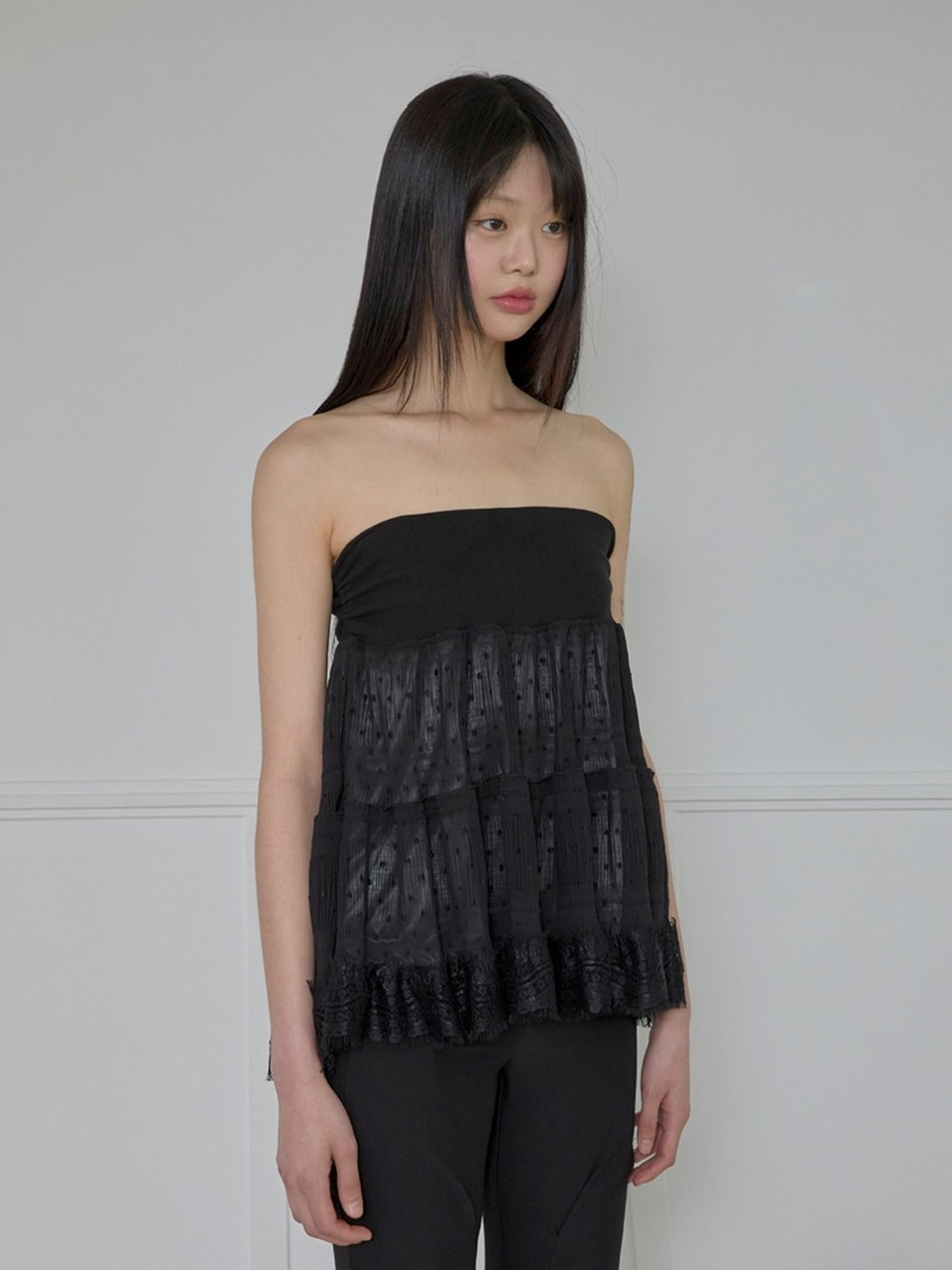 【FLAREUP】Layered Dot Ruffle Skirt 