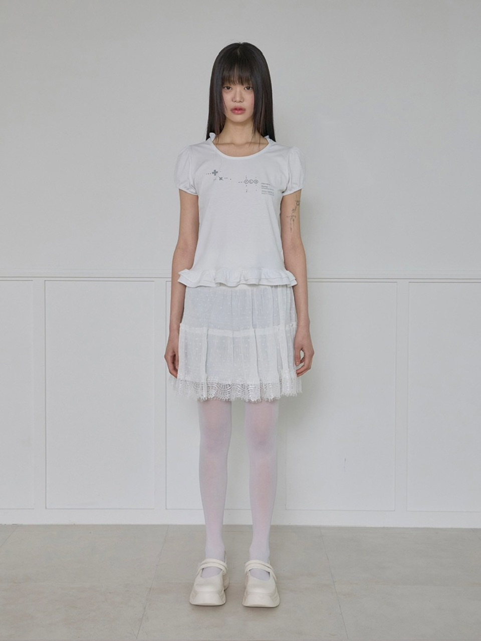 ●FLARE UP● Layered Dot Ruffle Skirt (2色) FLAREUP】Layered Dot Ruffle Skirt | OUR BRAND,FLAREUP