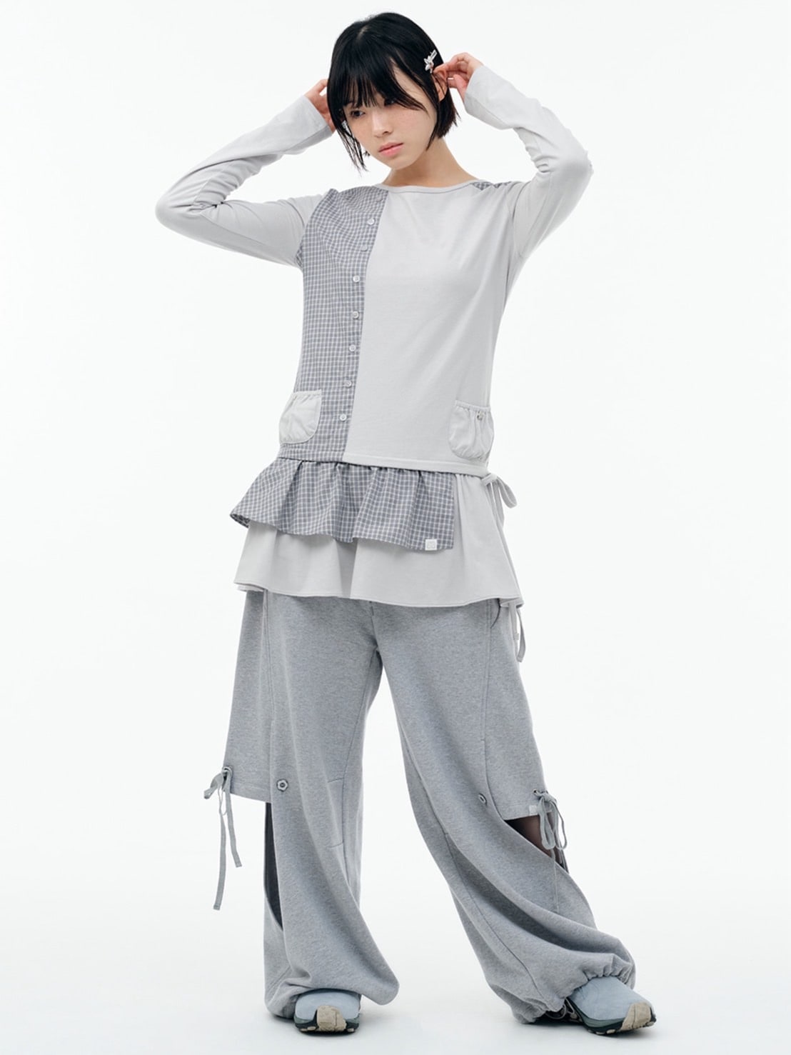 【TUOMIO】DOUBLE LAYERED SWEATPANTS / 【トゥオミオ】ダブルレイヤードスウェットパンツ