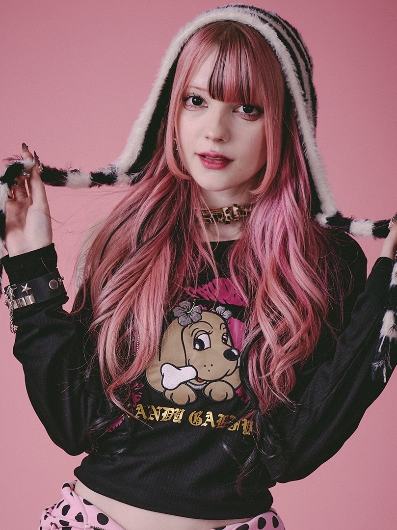 GALFY】SEXY LIPS TEE / 【ガルフィー】ワンショルダーリッププリント