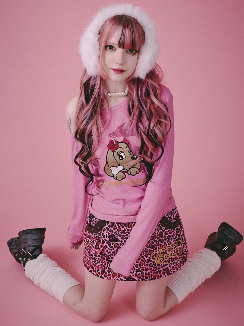 GALFY】SEXY LIPS TEE / 【ガルフィー】ワンショルダーリッププリント