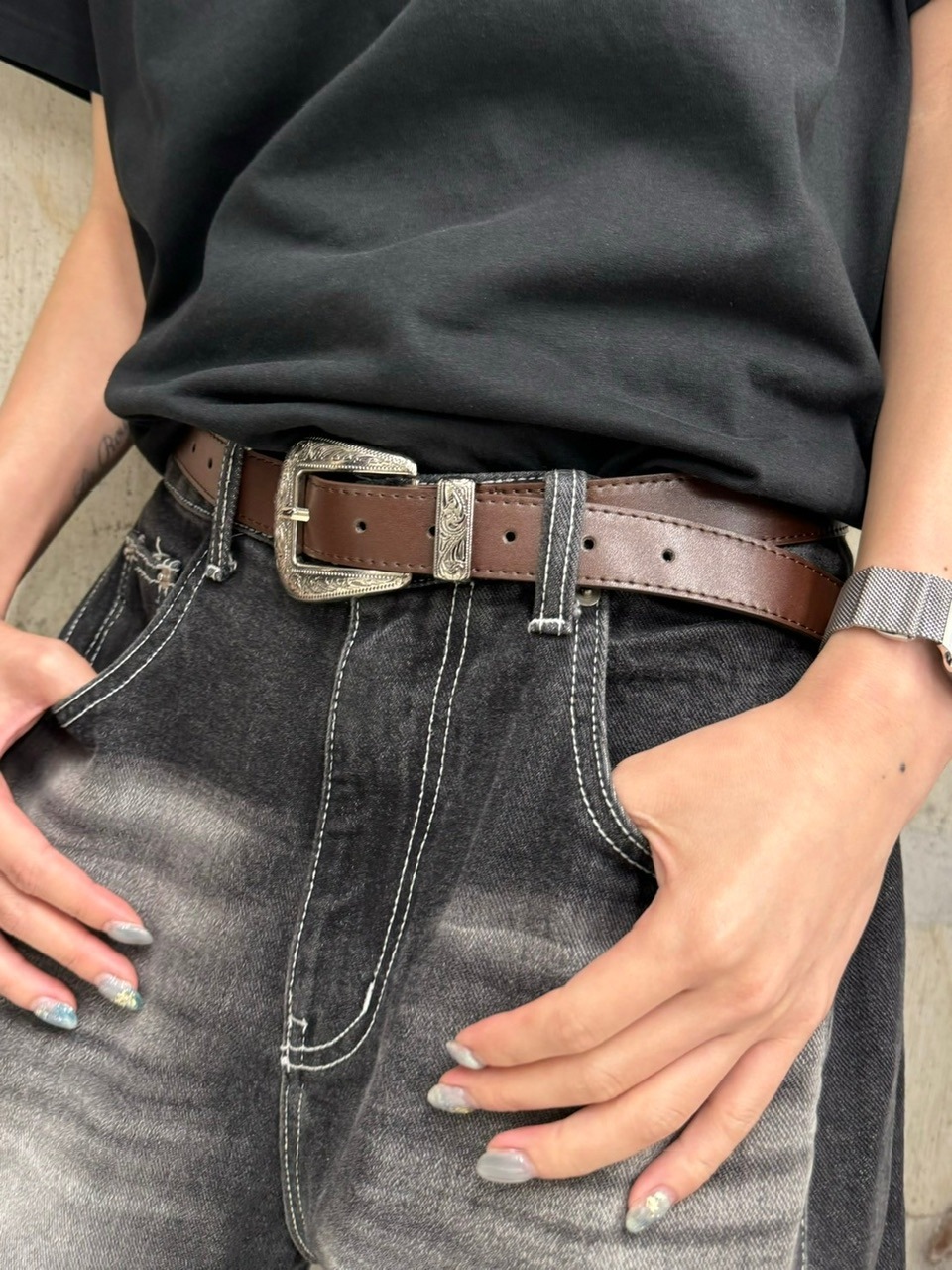 Chikashitsu +】western belt 3 (2color) | OUR BRAND,Chikashitsu +
