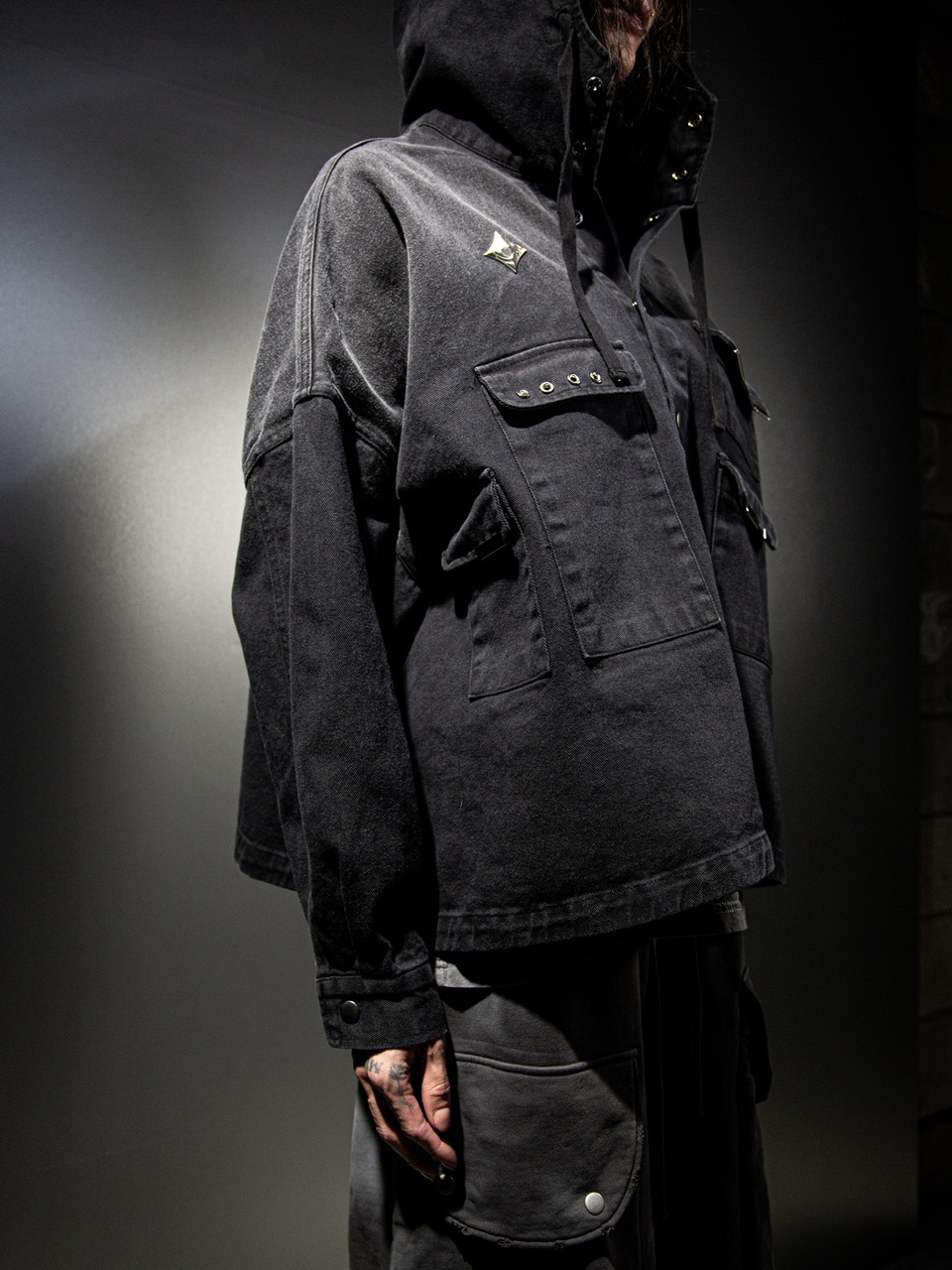 【DIG YOUR OWN GRAVE】DENIM HOOD JKT ジャケット DIG YOUR OWN GRAVE】PAILOT DENIM HOODIE CUSTOM | OUR BRAND,DIG