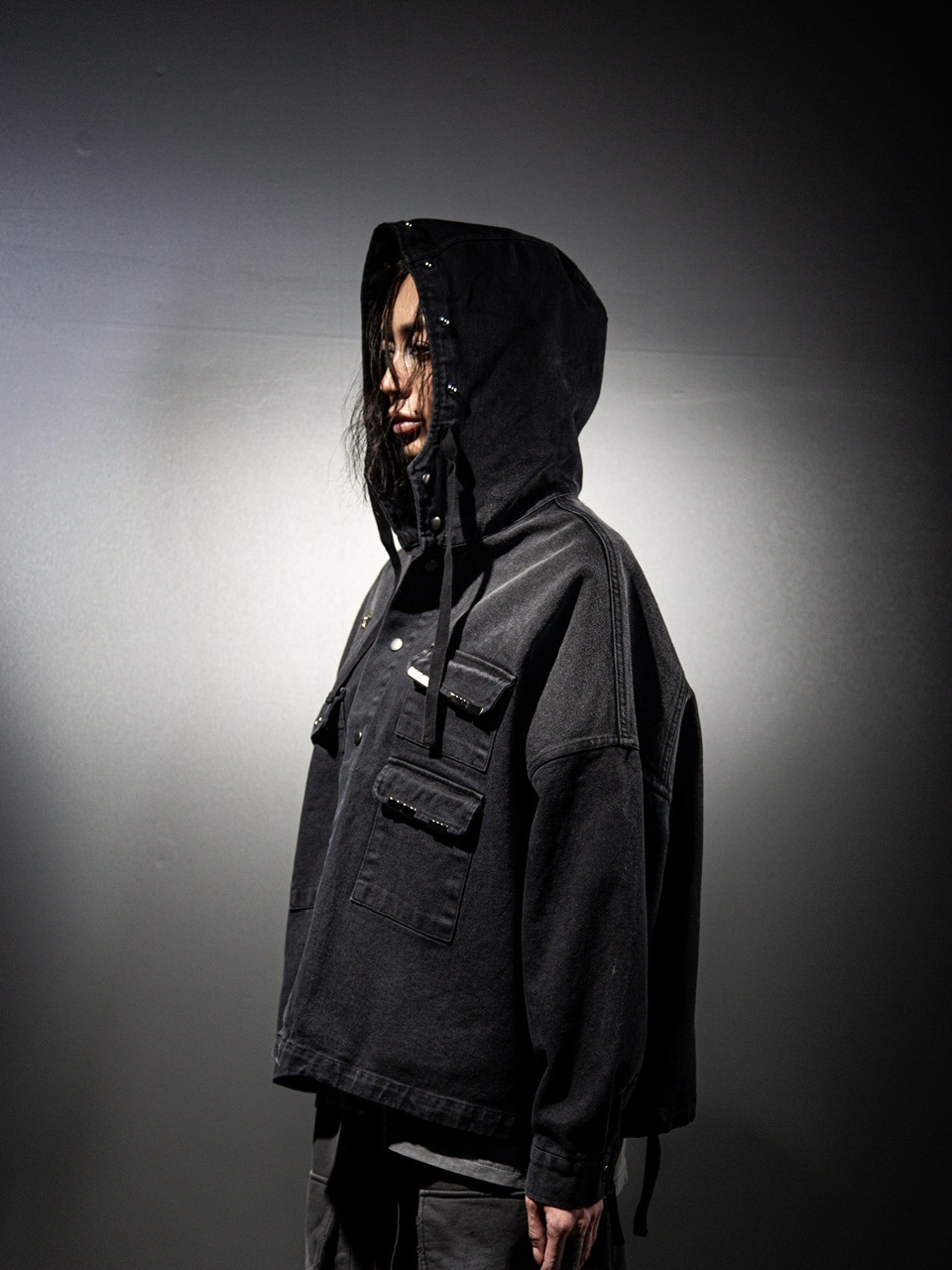 DIG YOUR OWN GRAVE】PAILOT DENIM HOODIE CUSTOM | OUR BRAND,DIG