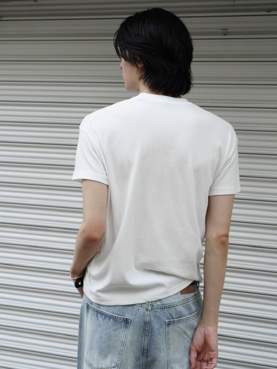 ★chemehc★FRILL TIE TEE (GRAY)★正規品/韓国送料込 東京店WEB限定受注制【Chikashitsu +】cropped rib knit tee