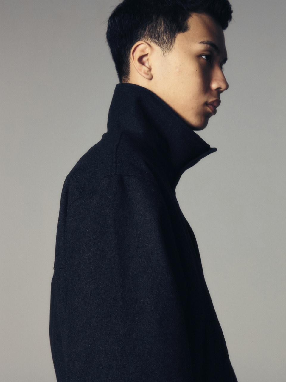 AAKAM High-Neck Button Jacket サイズ1 CS】wool high neck jacket | OUR BRAND,Chikashitsu +,CS | PRESSING