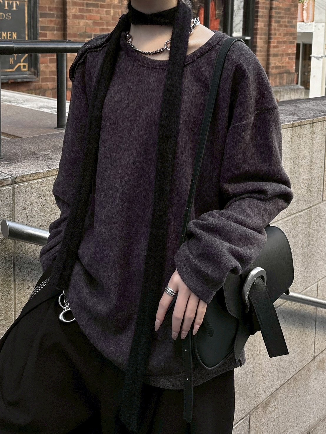 受注制【nmtc +】shoulder button knit / 【エヌエムティーシープラス