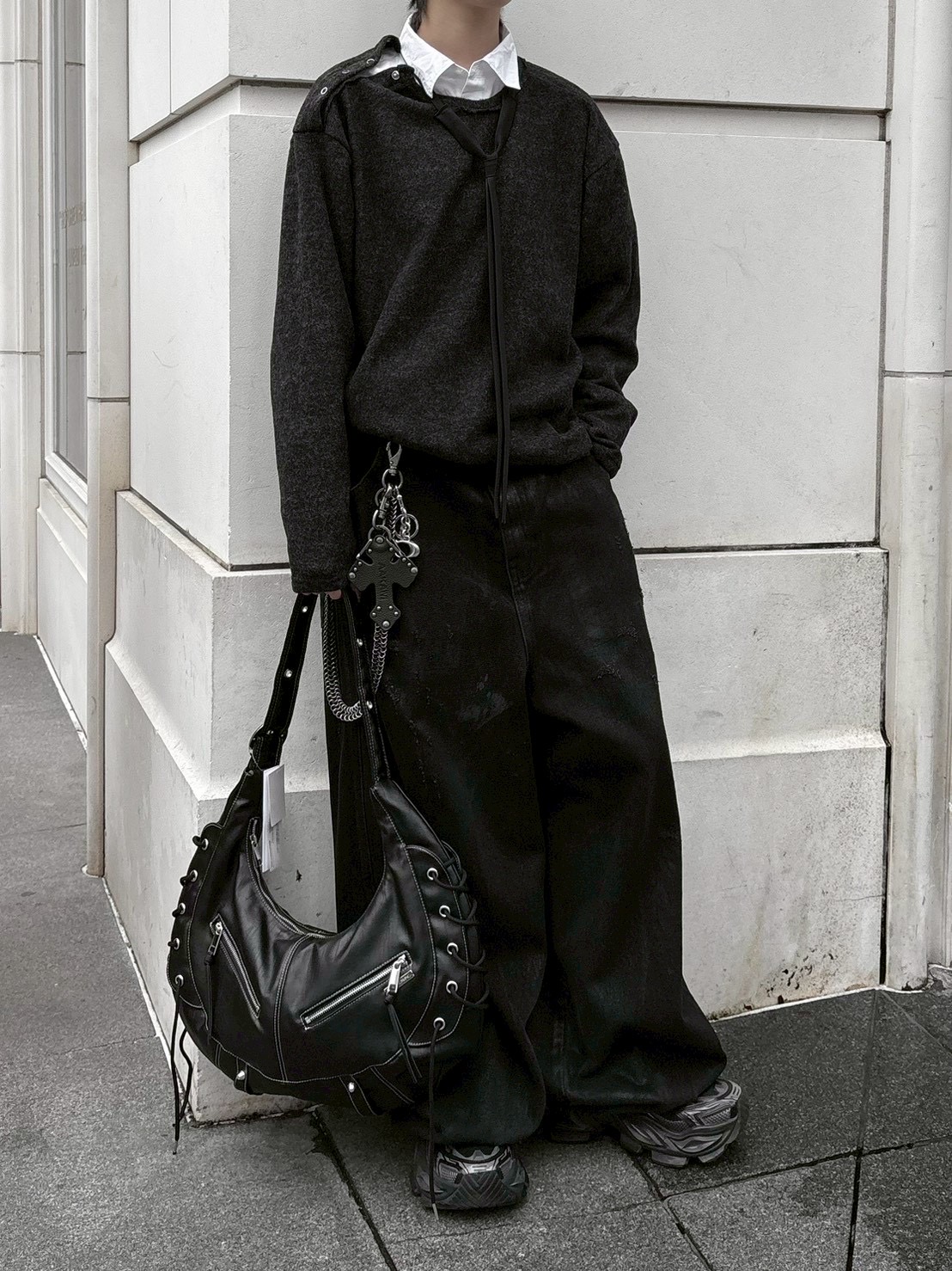 受注制【nmtc +】shoulder button knit / 【エヌエムティーシープラス】肩ボタンニット (3color)