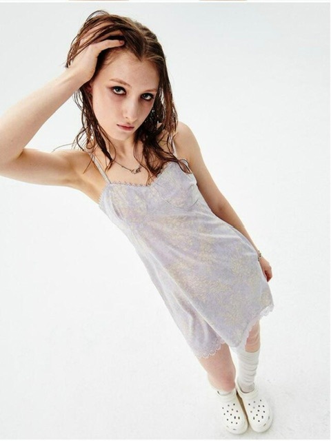 【running high】LACE POINT SLEEVELESS MINI DRESS