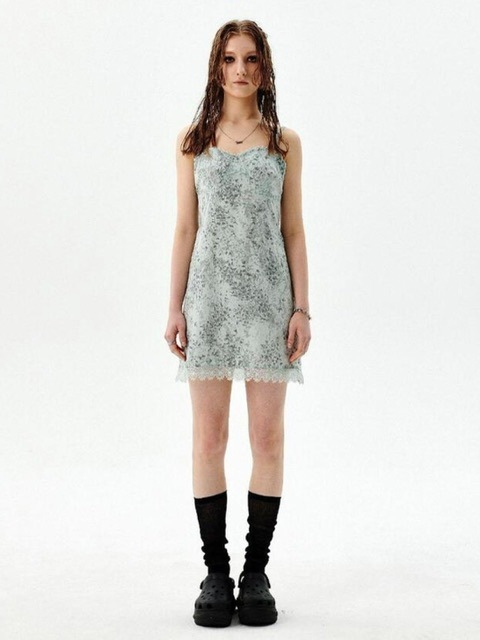 【running high】LACE POINT SLEEVELESS MINI DRESS