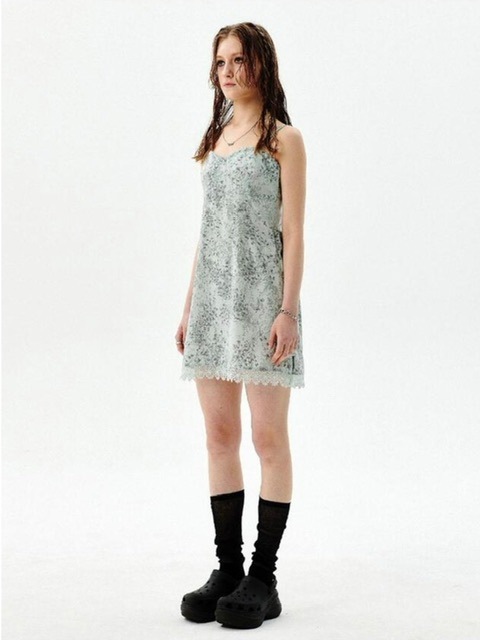 【running high】LACE POINT SLEEVELESS MINI DRESS