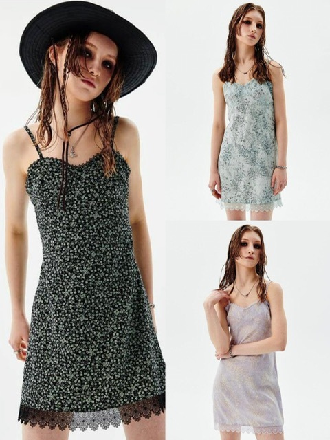 【running high】LACE POINT SLEEVELESS MINI DRESS