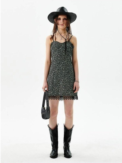 【running high】LACE POINT SLEEVELESS MINI DRESS