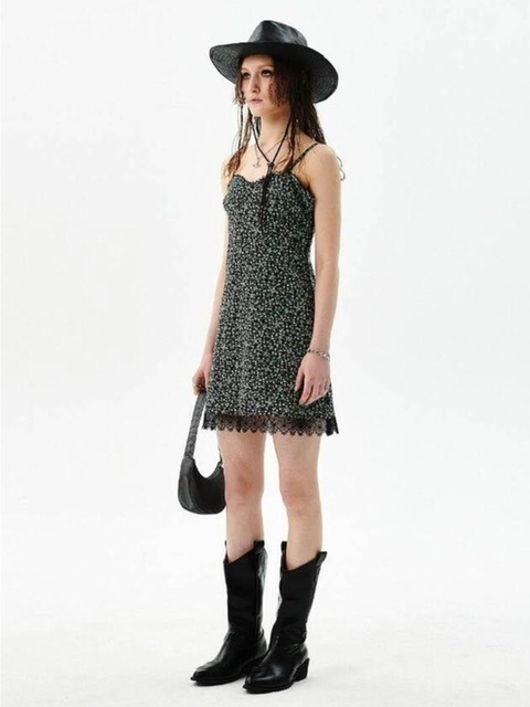 【running high】LACE POINT SLEEVELESS MINI DRESS