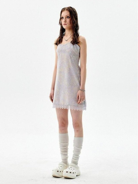 【running high】LACE POINT SLEEVELESS MINI DRESS